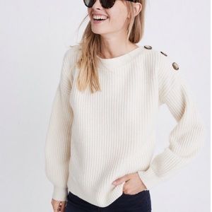 NWT button boatneck sweater